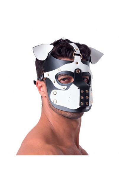 665 Leather - Puppy Play Bondage Hood - Black - divasdenau