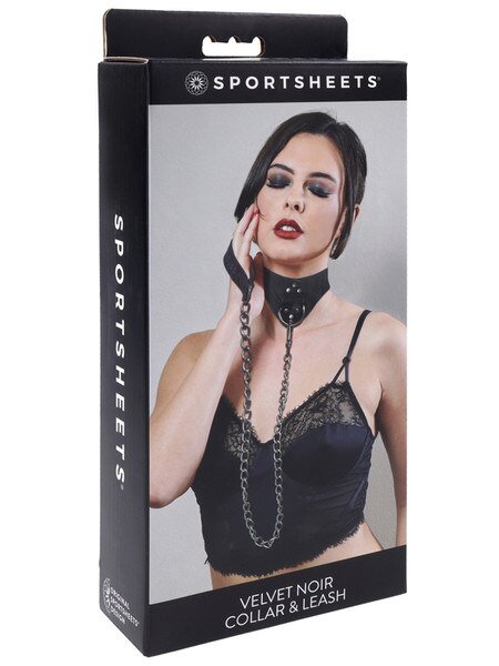Sportsheets - Velvet Noir Collar & Leash - divasdenau