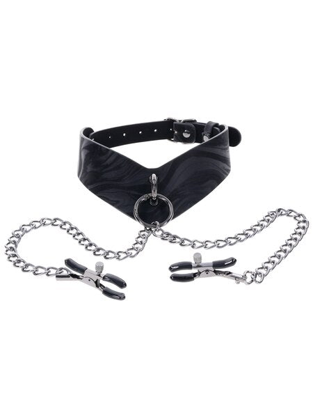 Sportsheets - Velvet Noir Collar & Nipple Clamps - divasdenau