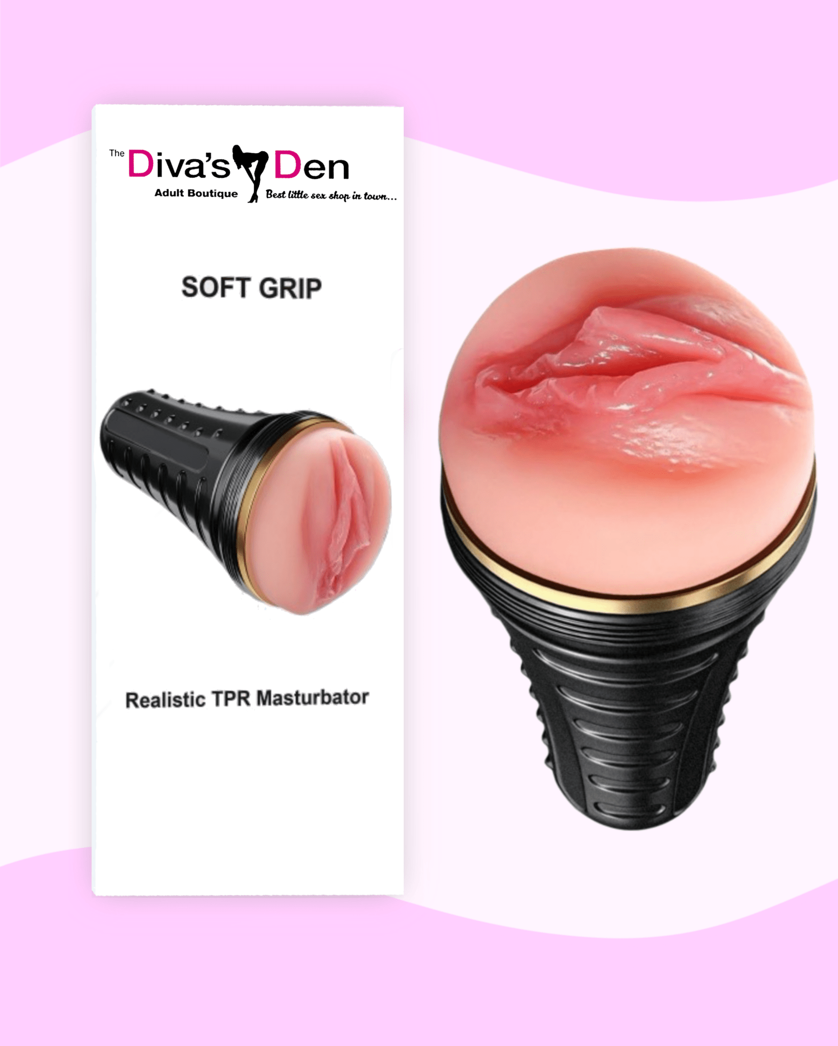 Diva's Den - Soft Grip - Realistic TPR Masturbator - divasdenau