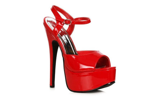 Ellie - Juliet 6.5" Stiletto Heel Sandal - Red - divasdenau