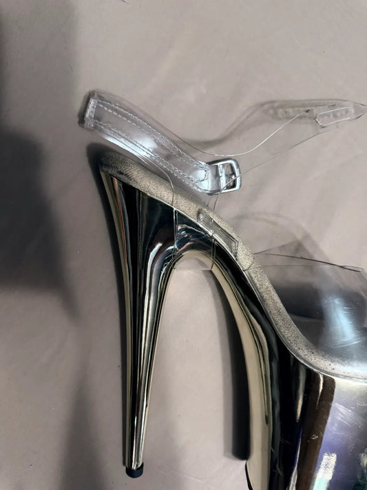 Pleaser - Clear Ankle Straps - L/XL - divasdenau