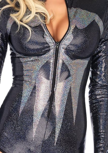 Leg Ave - Shimmer Skull Iridescent Garter Bodysuit