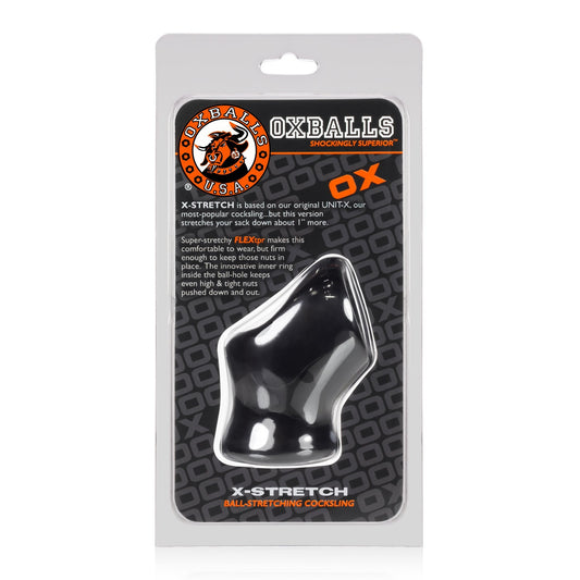 Oxballs - Unit X Stretch Sporty Cocksling with Extended Ballstretcher - Black - divasdenau