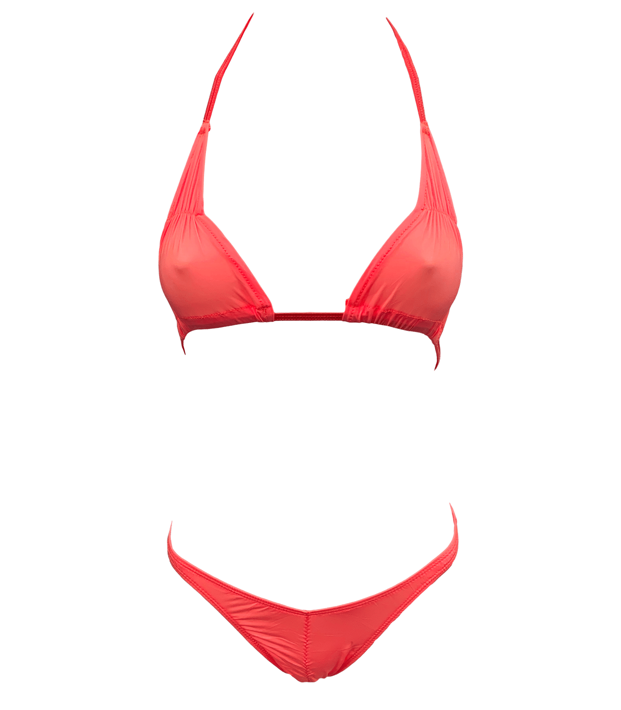 Spandex Ruched Bikini - Red - divasdenau