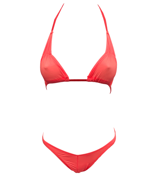 Spandex Ruched Bikini - Red - divasdenau