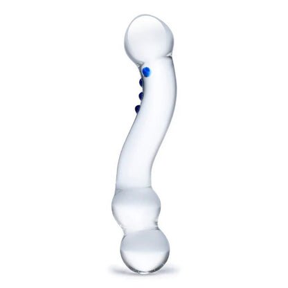 Glass - Curved G-spot Nubbed Dildo - 6" - divasdenau
