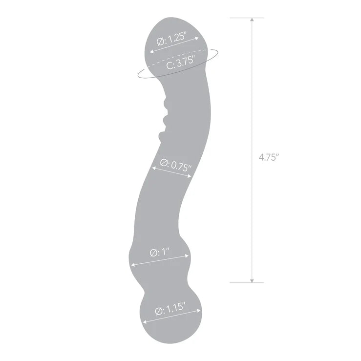 Glass - Curved G-spot Nubbed Dildo - 6" - divasdenau