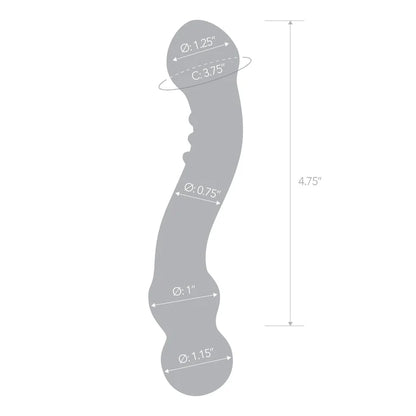 Glass - Curved G-spot Nubbed Dildo - 6" - divasdenau