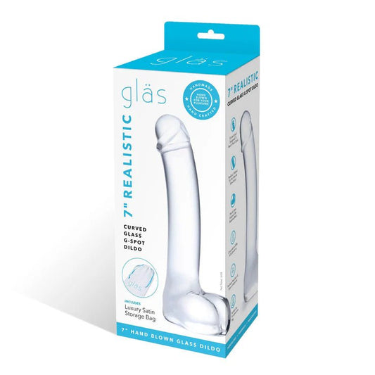 Glas - Realistic Curved G-Spot Dildo - 7" - divasdenau