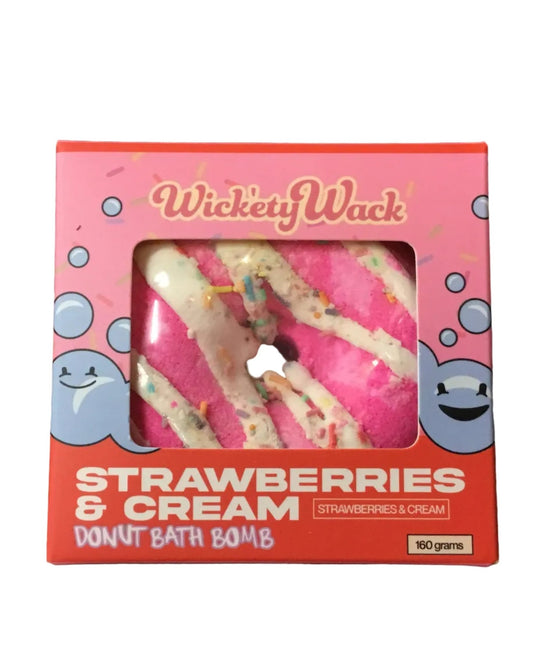 Wick’ety Wack - Strawberries & Cream Donut Bath Bomb - divasdenau