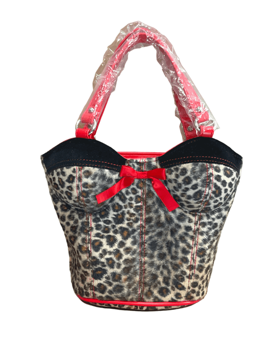 Bustier Handbag - Leopard Print - divasdenau