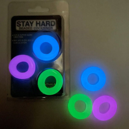 3pcs Luminous Cock Rings Kit - Multicolor - divasdenau