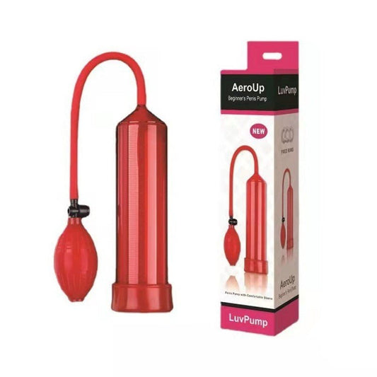 Hand Press Penis Pump - Red - divasdenau