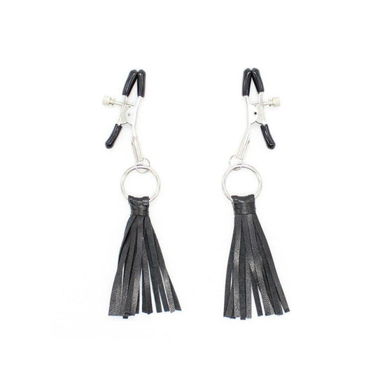 Alloy Nipple Clamp with Leather Tassel - divasdenau