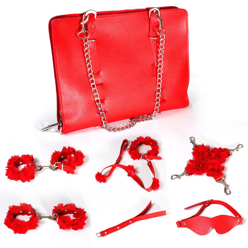 7pcs Flower Bondage Kit with Storage Bag - Red - divasdenau