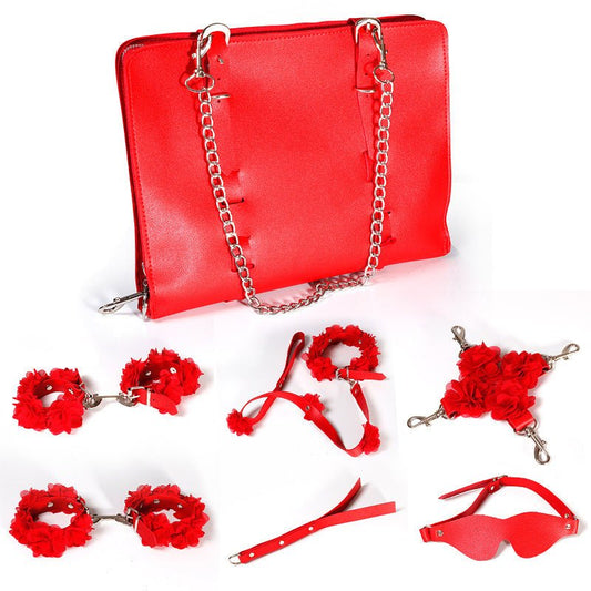 7pcs Flower Bondage Kit with Storage Bag - Red - divasdenau