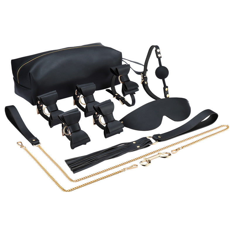 7pcs PU Leather Bondage Kit with Storage Bag