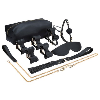 7pcs PU Leather Bondage Kit with Storage Bag