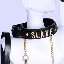 Load image into Gallery viewer, Collar &amp; Leash - "Slave" Metal Letters