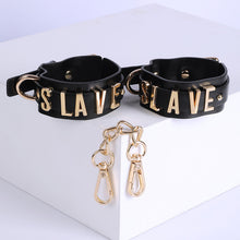 Load image into Gallery viewer, Ankle Cuffs - "Slave" Metal Letters