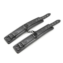 Load image into Gallery viewer, Sponge Leather Cuffs - Black &amp; Black Hardware