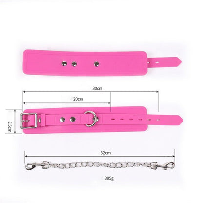 Silicone Restraint Cuffs with Chain Red/Pink/Black - divasdenau