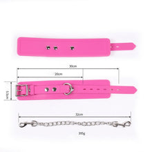 Load image into Gallery viewer, Silicone Restraint Cuffs with Chain Red/Pink/Black
