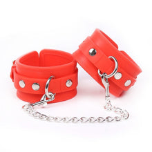 Load image into Gallery viewer, Silicone Restraint Cuffs with Chain Red/Pink/Black