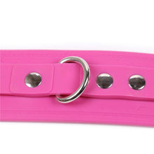Load image into Gallery viewer, Silicone Restraint Cuffs with Chain Red/Pink/Black