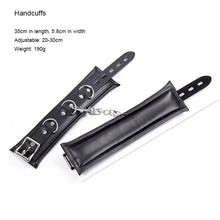 Load image into Gallery viewer, Sponge Leather Hand Cuffs - Black &amp; Silver Hardware