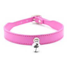 Load image into Gallery viewer, PU Leather Collar with Bell - Black/Pink