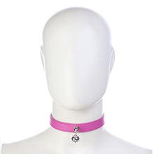 Load image into Gallery viewer, PU Leather Collar with Bell - Black/Pink