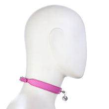 Load image into Gallery viewer, PU Leather Collar with Bell - Black/Pink