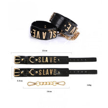 Load image into Gallery viewer, Wrist Cuffs - "Slave" Metal Letters