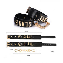 Load image into Gallery viewer, Ankle Cuffs - "Slave" Metal Letters