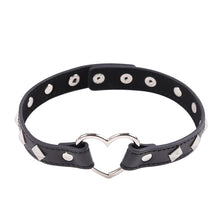 Load image into Gallery viewer, Heart Ring Connect PU Leather Collar - Black