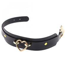 Load image into Gallery viewer, Double Layer PU Collar with Heart Ring Black/Red