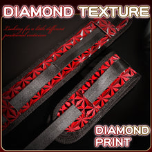Load image into Gallery viewer, Diamond Pattern Thigh Sling with Handcuffs- Black/Red