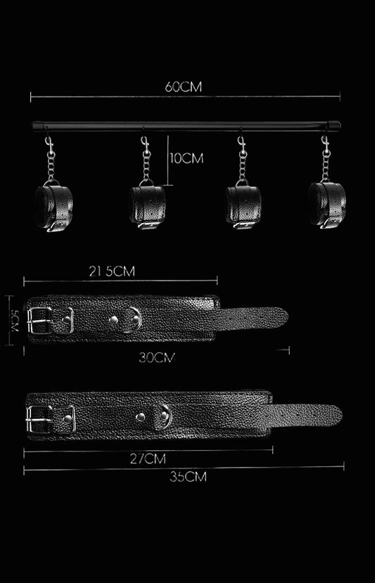 Spreader Bar with Cuffs - Black - divasdenau