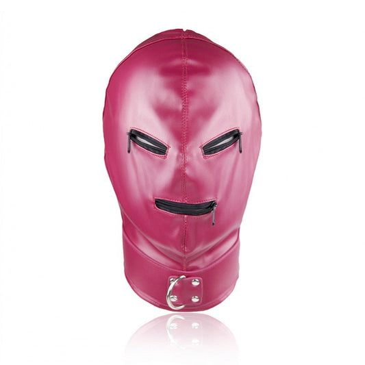 Zipper Open PU Hood - Rose Red - divasdenau