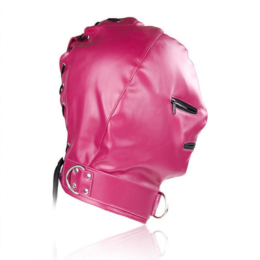 Zipper Open PU Hood - Rose Red - divasdenau