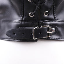 Load image into Gallery viewer, Mouth Open Bondage PU Hood with Blindfold