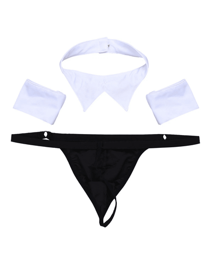 Men’s 4pc Tuxedo Collar/Cuffs & G-String - divasdenau