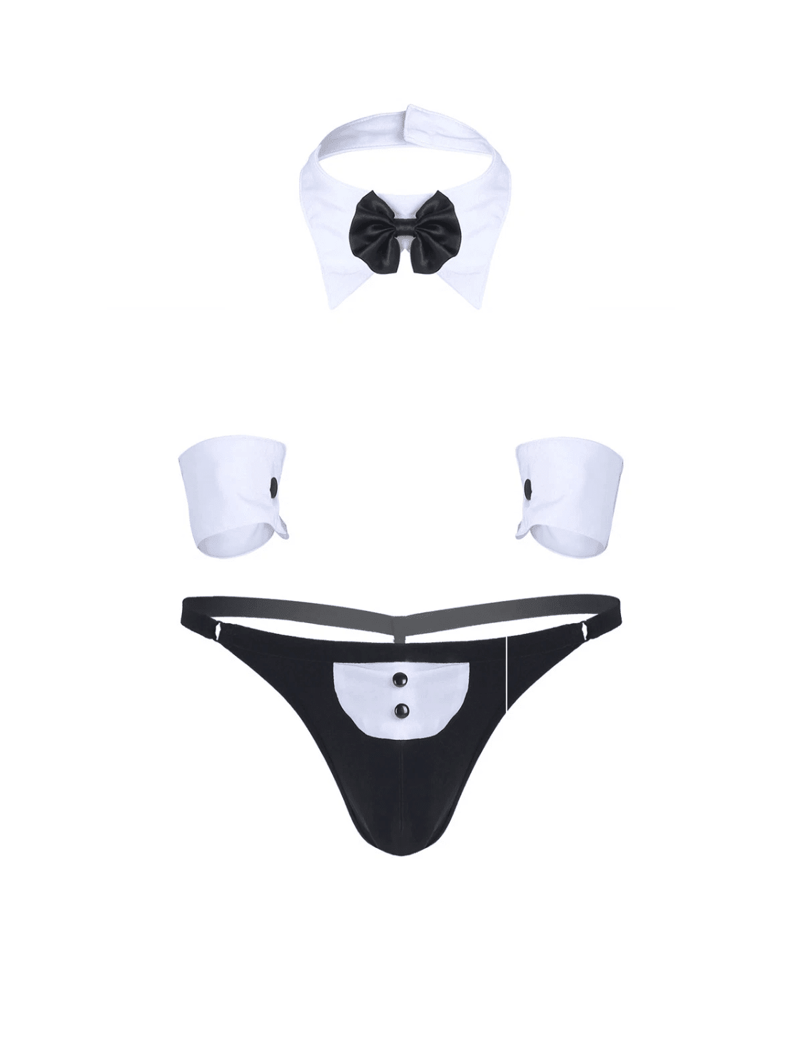 Men’s 4pc Tuxedo Collar/Cuffs & G-String - divasdenau