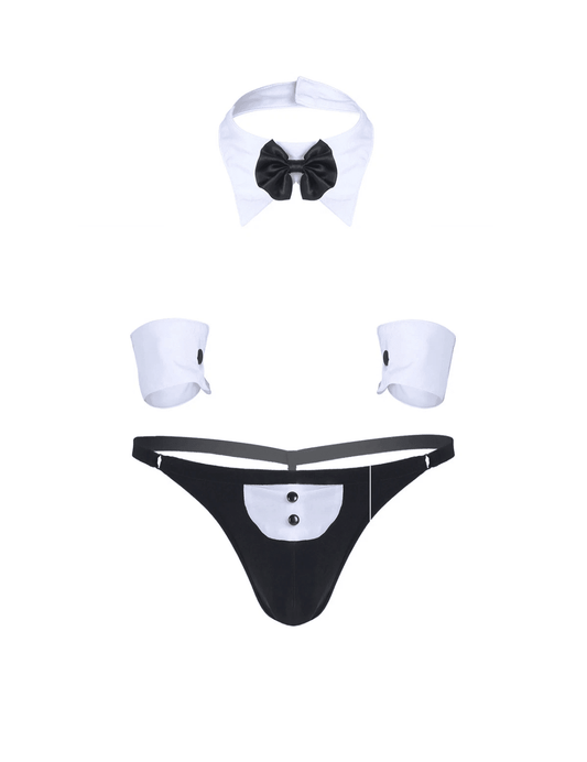 Men’s 4pc Tuxedo Collar/Cuffs & G-String - divasdenau