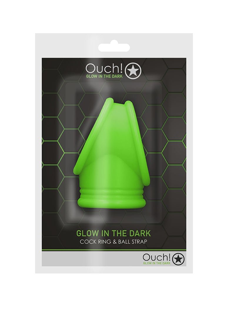 Ouch! - Glow In The Dark Cock Ring & Ball Strap - divasdenau