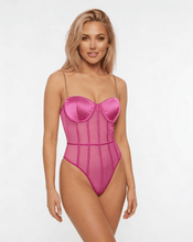 Load image into Gallery viewer, Love in Leather - Teddy with Gold Chain Straps - Pink
