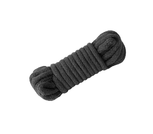 Love in Leather - Cotton Bondage Rope - 10M Black