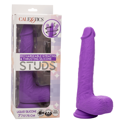 Silicone Studs® Rechargeable Gyrating & Thrusting 7" - Purple - divasdenau